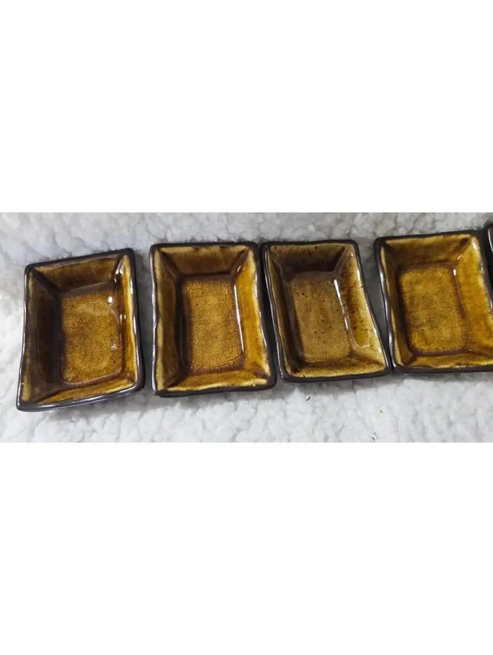 (Set Of 6) Pier 1 Condiment Sauce Bowls Tiger Eye Stoneware 3.5